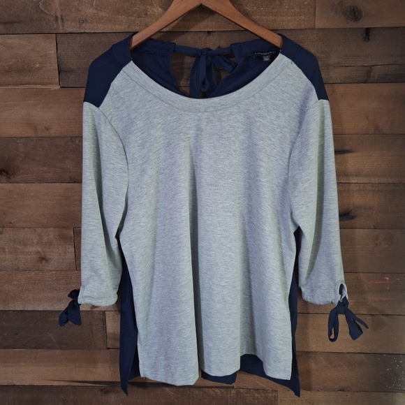 Lane Bryant  Colorblovk Tie Back Knit Top SZ 14/16  or 1X - Picture 1 of 8